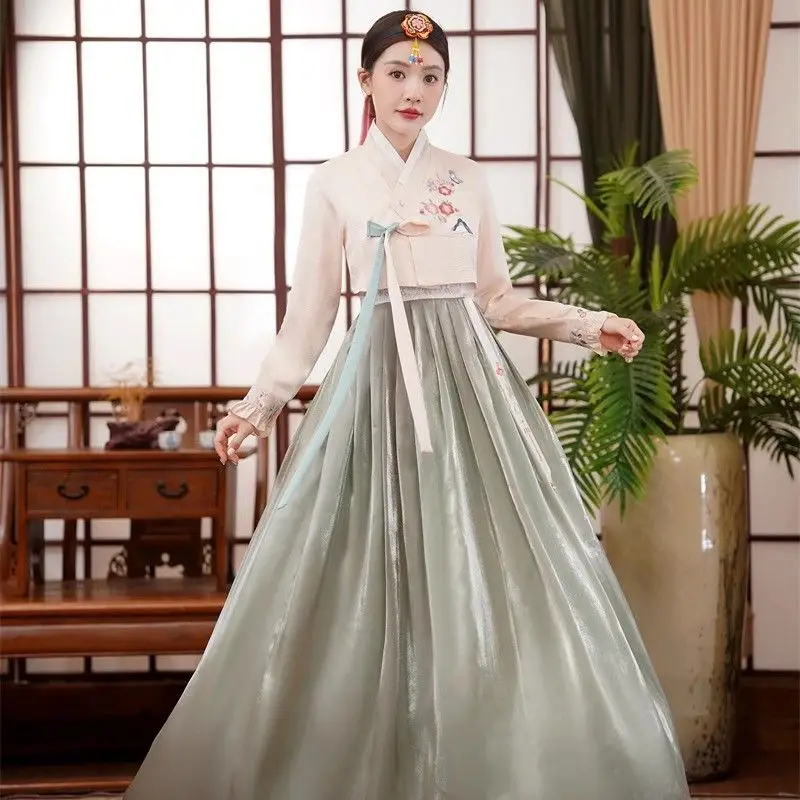 الملابس الكورية للنساء Yanji الإنترنت الشهيرة التقاط الصور فستان المحكمة الأداء اليومي سوبر الجنية الهانبوك ملابس الزفاف #4