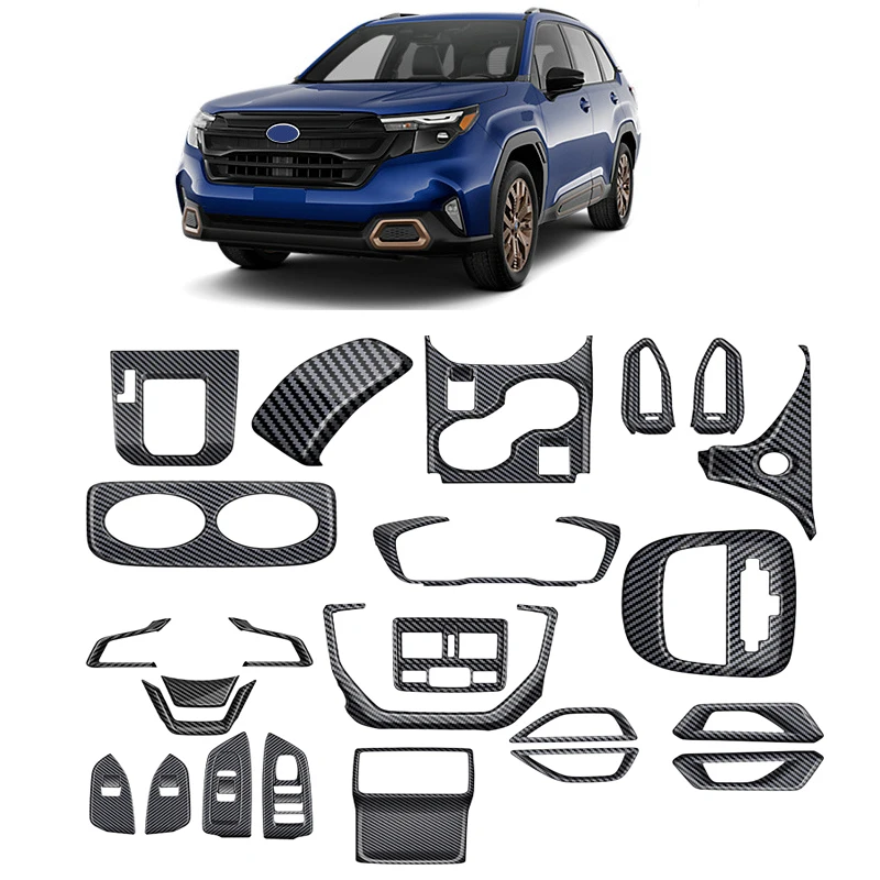 

LHD For Subaru Forester 2024 2025 abs Carbon Fiber Center Console Gear Shift Box Cover Trim Decoration Accessories Car Styling