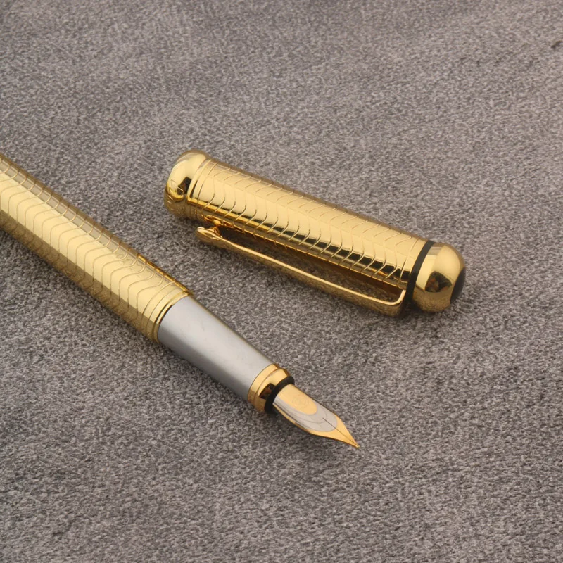 Metal classical line Fountain Pen Golden Elegante Signature Pen School Student Office Gifts Stationery Pen