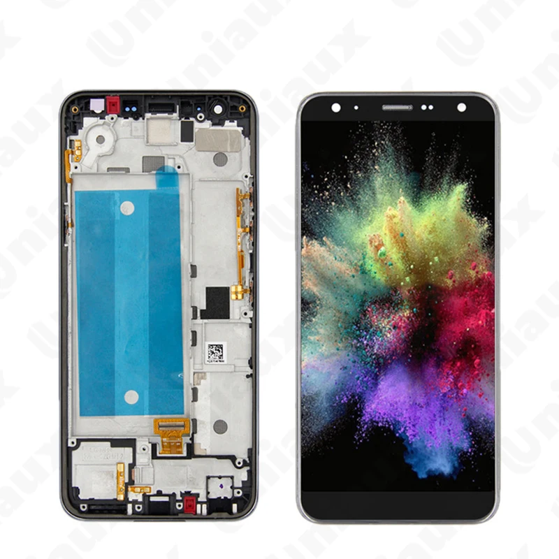 LCD touch screen digitizer for LG K40 lmx420, replacement with frame for LG X4 2019, K12 plus, 5.7 inch