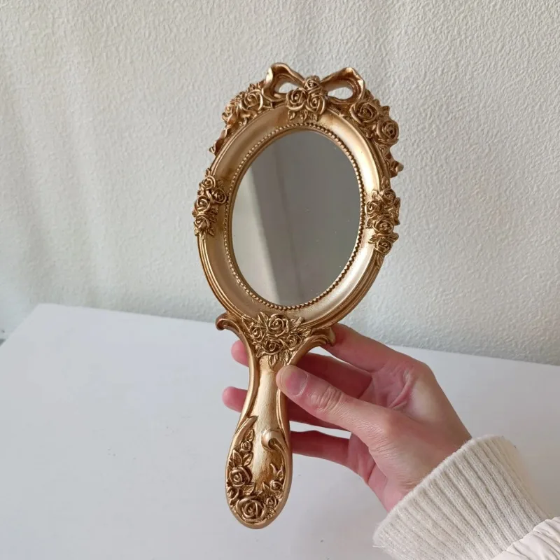 

Retro Baroque Relief Resin Small Mirror, Makeup Mirror, Handle Mirror, Girl Gifts, Lolita Gift Pendant