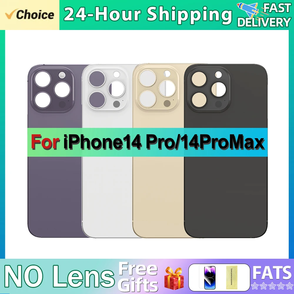 Back Glass For IPhone14 Pro Max Back Cover Glass Fast Replacement Housing IPhone14 Pro Battery Cover Big Hole Rear Glass NO Lens