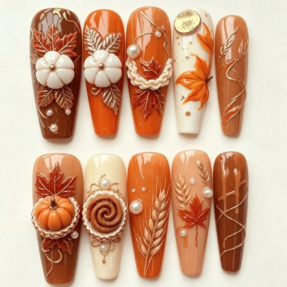 Hand-Worn Armor, Suitable For Autumn Harvest Maple Leaves Asuitable For Thanksgiving Dinner, Photography, Picnic Nail Decoration Halloween Nails, Christmas Nails/ Universal In 858 Regions