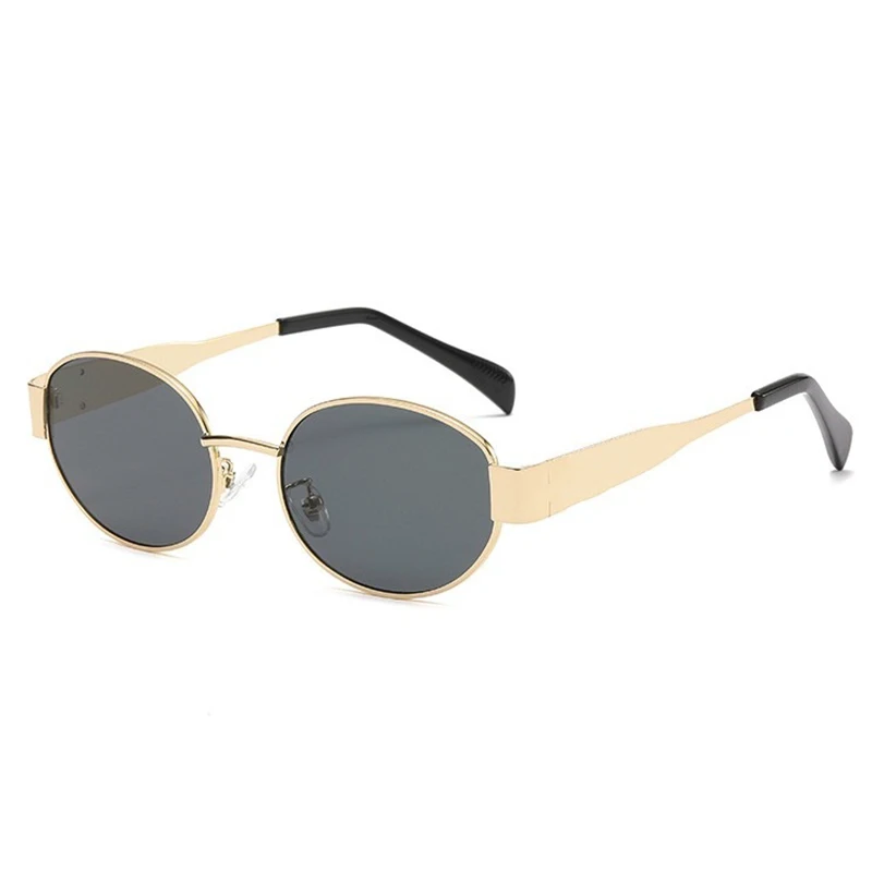 Brand Oval Sunglasses For Women Vintage Metal Small Frame  display picture 2