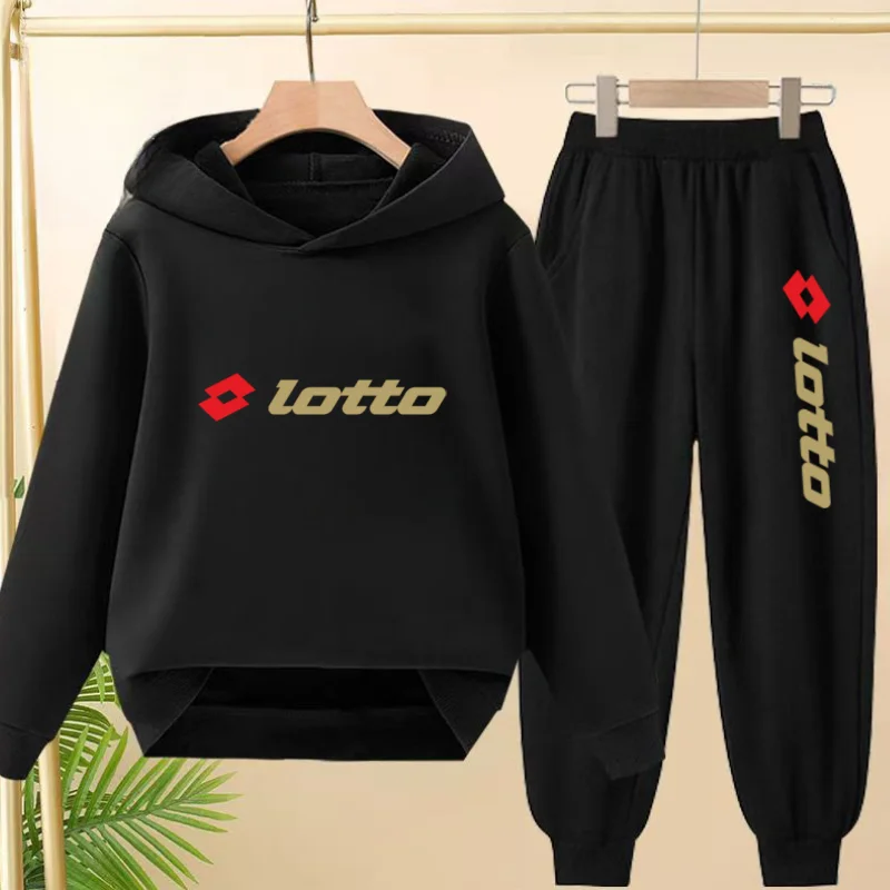 

Kids Autumn Winter Hoodies Sweatshirts+Pants 2-Piece Brand Letter Coat Clothing Boys Girls Toddler Sports Top 3-12Yrs Casual Set