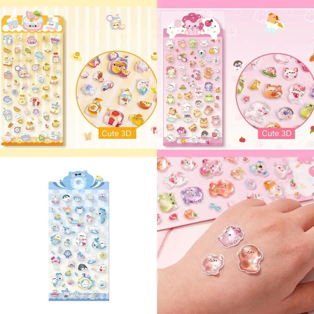 Y5LB การ์ตูน สติกเกอร์สัตว์สำหรับตกแต่ง Planner กล่องดินสอเคสโทรศัพท์สเก็ตบอร์ด Scrapbooking ประดับสติกเกอร์
