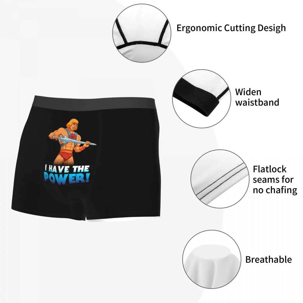 Men I Have The Power Underwear He-Man and the Masters of the Universe Boxer Briefs Shorts Panties Homme Underpants Plus Size