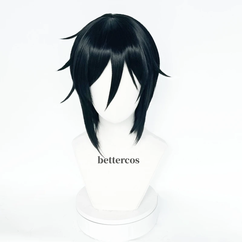 Black Butler Sebastian Michaelis Cosplay Wig Men Short Black Wig Cosplay Anime Cosplay Wig Heat Resistant Synthetic Wigs