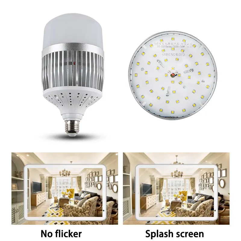 고출력 LED 램프 E27 E40 LED 전구, 스마트 IC 램프, LED 스포트라이트 테이블 램프 라이트, AC220V 50W 80W 100W 150W