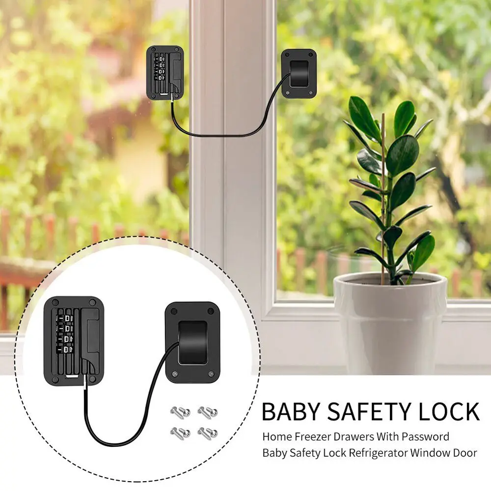 New Digital Password Limit Positioning Combination Lock Baby Safety Children Protection Sliding Closet Window Safety Fridge Lock