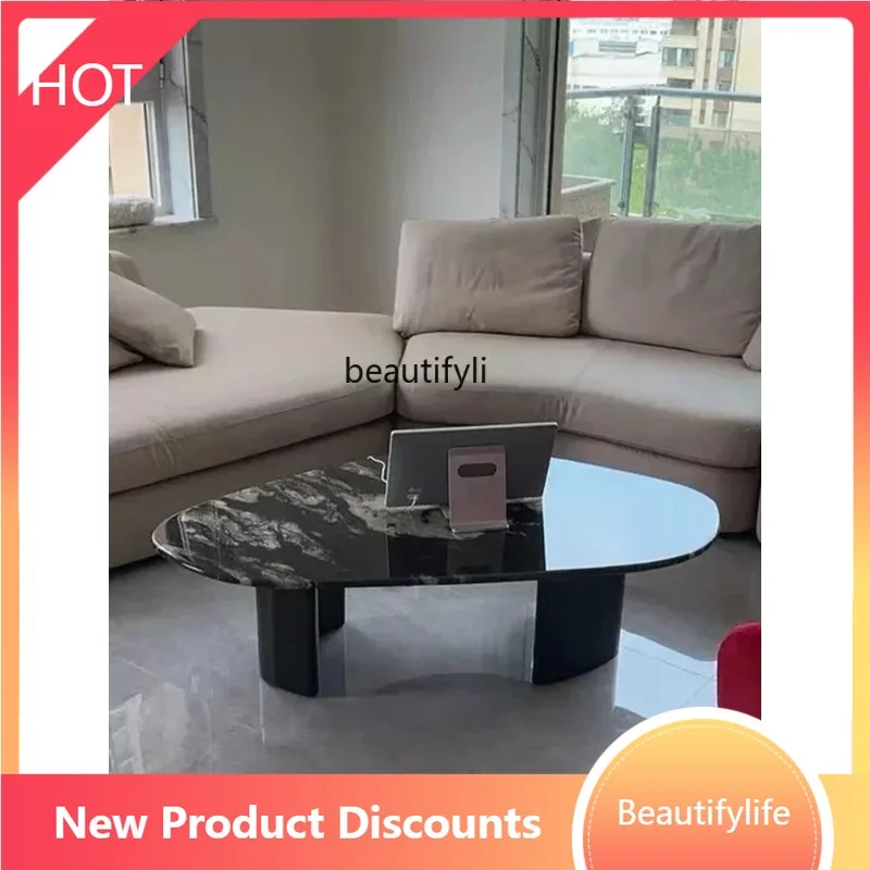 A07 V High-end living room luxury stone coffee table combination designer small apartment marble coffee table