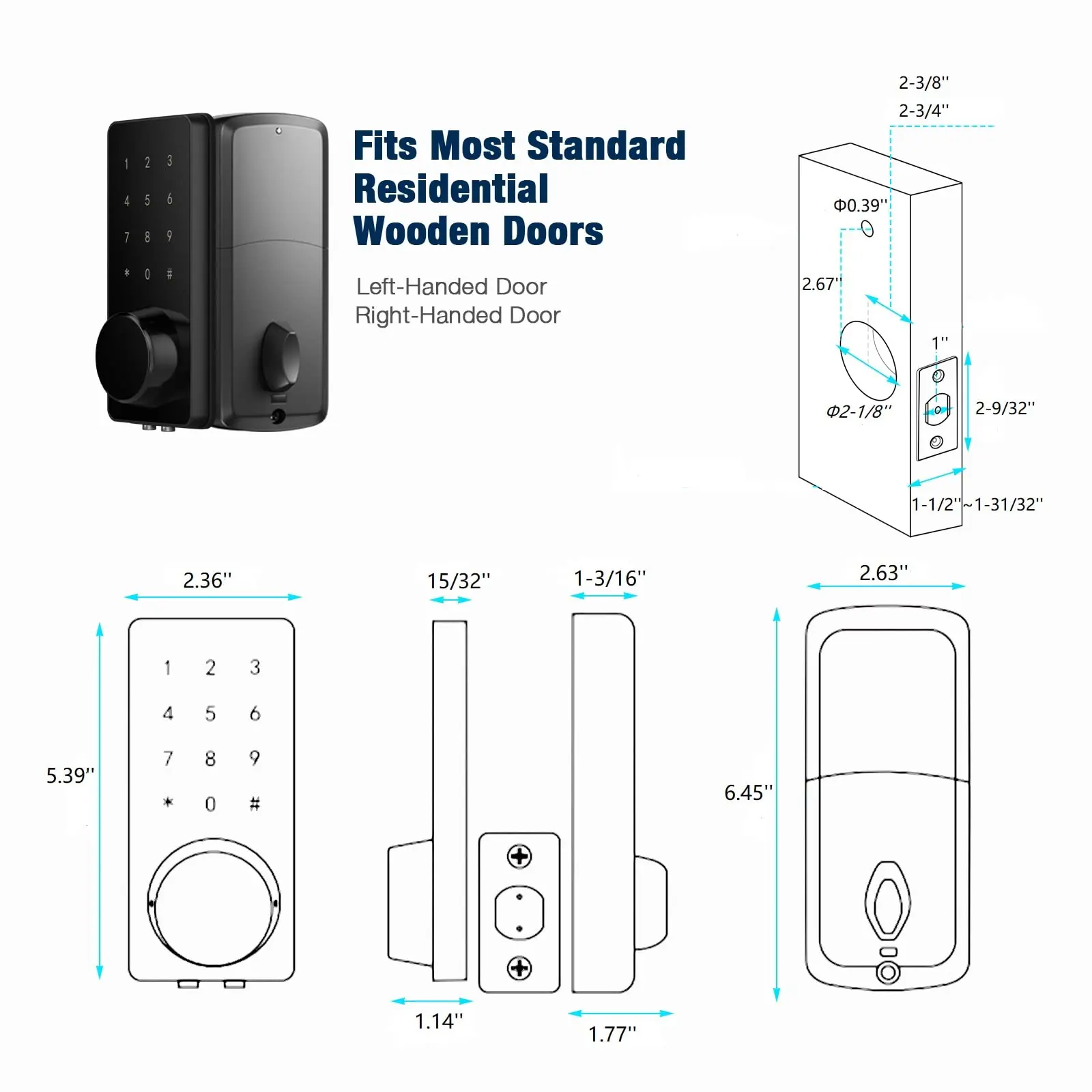 TTlock APP Smart Lock Keyless Entry Deadbolt Door Lock with keypads Biometric Fingerprint Electronic Remote Control Auto Lock