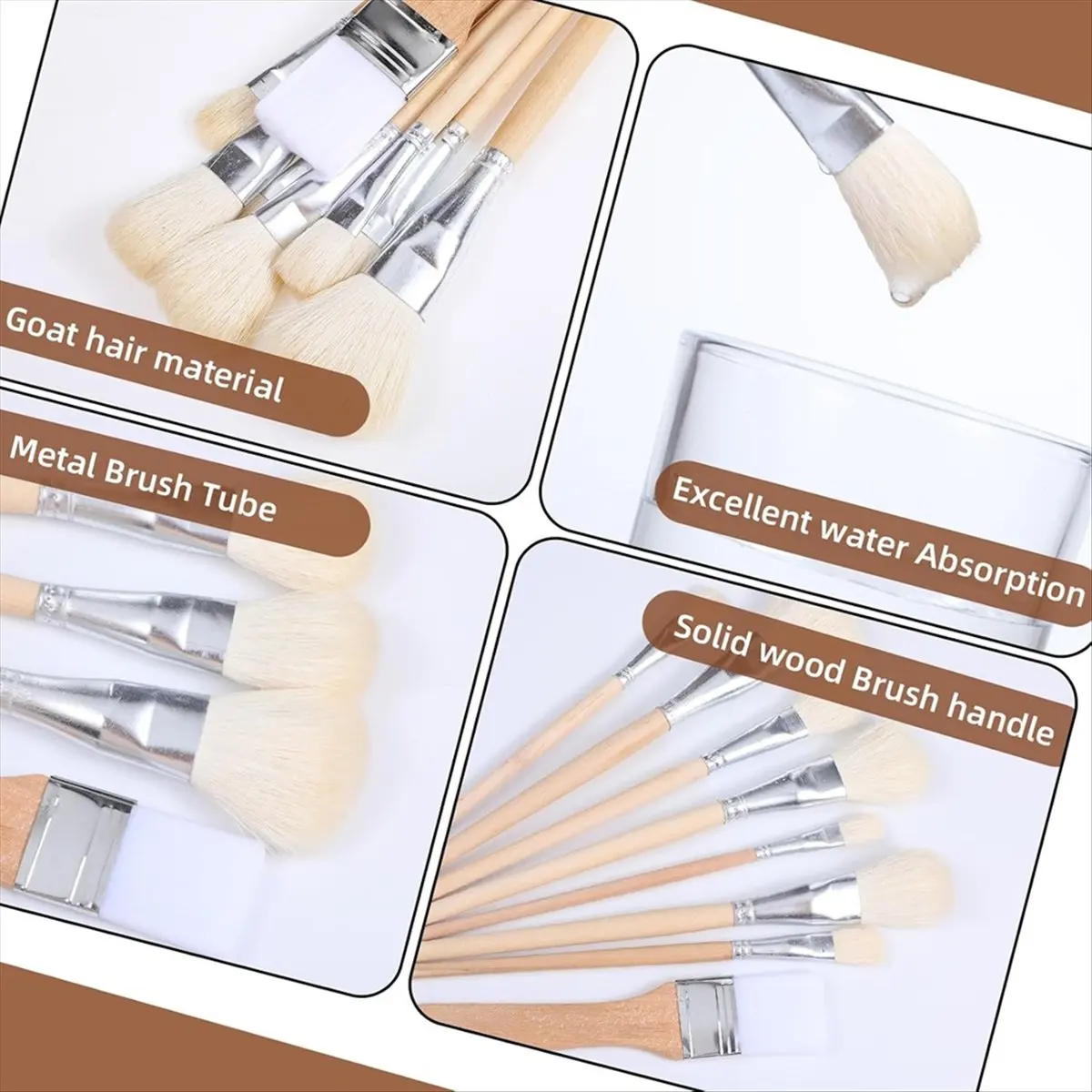 AA83 20Pcs Pottery Glaze Brushes Soft Bristle Ceramic Brushes Set Acrylic Watercolor Art Paintbrush for Oil Pottery Painting
