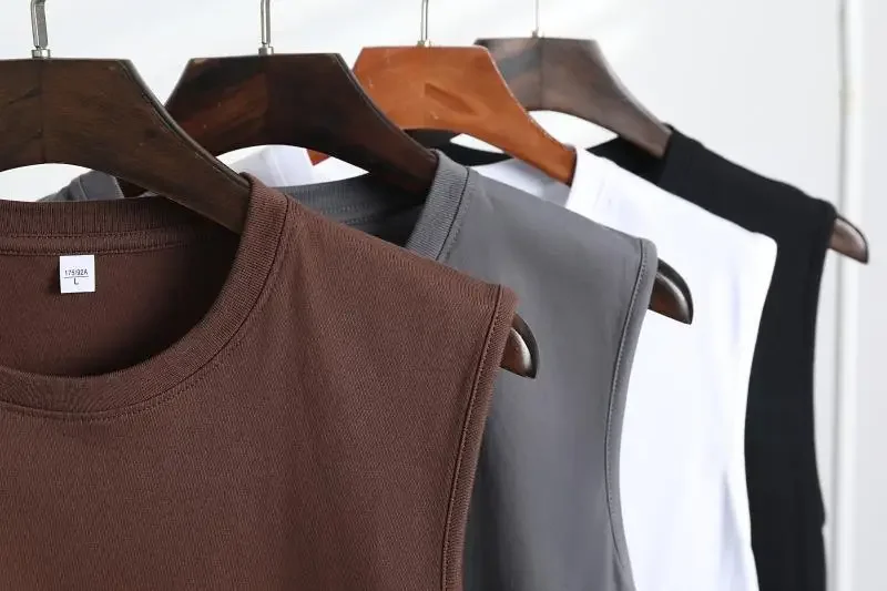 Summer Cotton Sports Vest, Free Custom Logo Design, Men's Sports Vest, Fitness Suit, Loose Sleeveless Fitness T-shirt