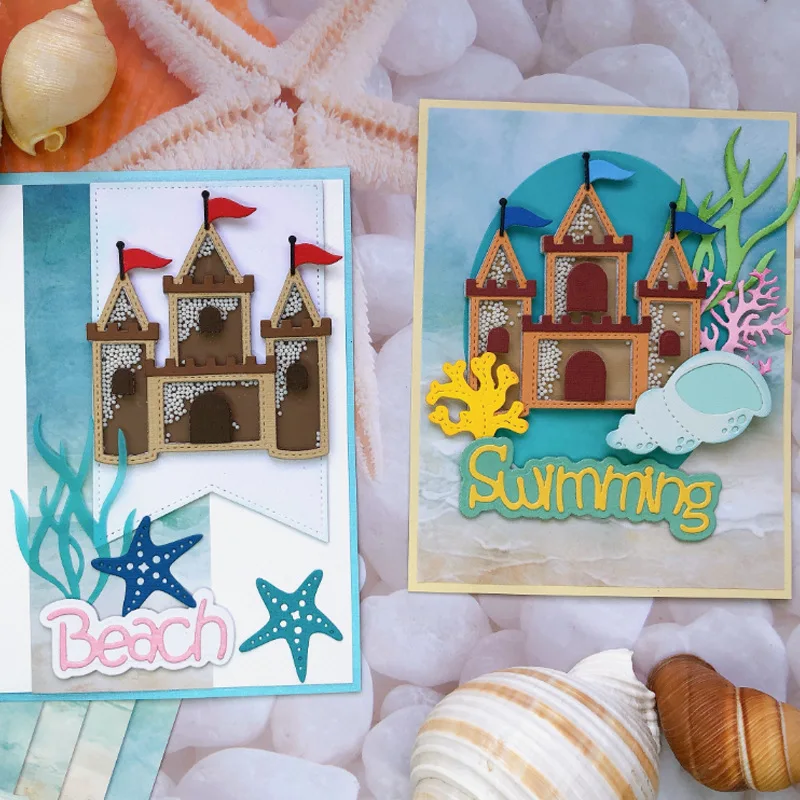 KLJUYP Sand Castle Metal Cutting Dies Stencils for DIY Scrapbooking/album Decorative Embossing DIY Paper Cards