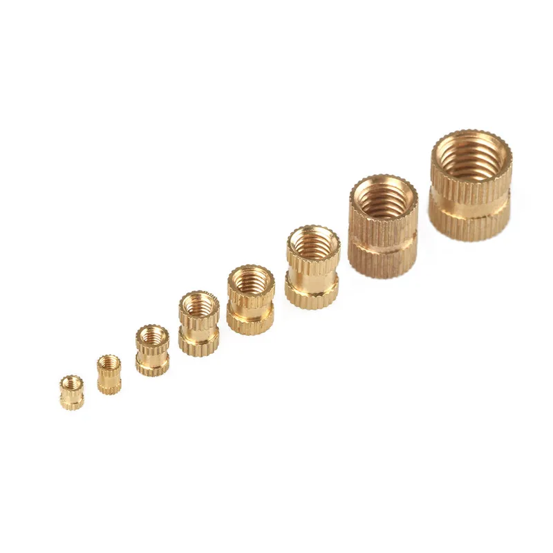 25/100pcs M3 Solid Brass Pure Copper Metric Thread Injection Molding Knurl Insert Nut Nutsert Embedded for 3D Printing