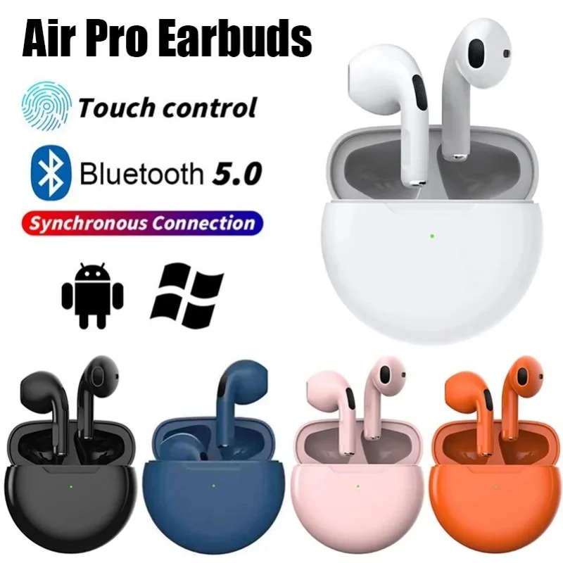 Air Pro 6 TWS Wireless Headphones with Mic Fone Bluetooth Earphones Sport Running Headset for Apple iPhone Xiaomi Pro6 Earbuds