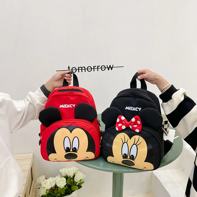 Disney Mickey Minnie zaino Cartoon zaino per bambini Cartoon Kindergarten zainetto borsa a tracolla carina borsa da viaggio per ragazze dei ragazzi