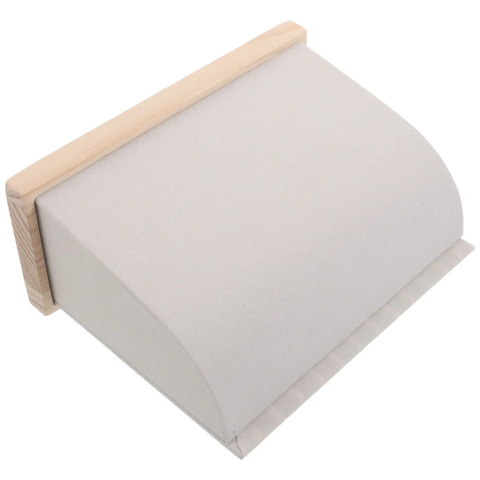 

Ergonomic Curved Necklace Display Stand Solid Wood Base Premium Fabric Finish Ideal for Necklace Pendant Showcase Jewelry Store