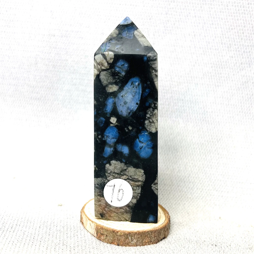 Natural Gem Que Sera Blue Amphibole Obelisk Tower Room Holiday Decoration Witchcraft Spirit Prayer Meditation Stone Healing