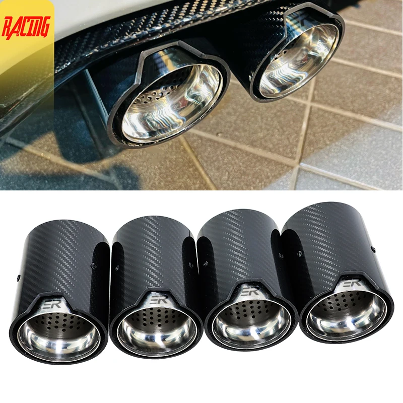 

1 Piece 93mm Fit for BMW M2 F87 M3 F80 M4 F82 F83 Exhaust Modified Suitable Cars Accessories Carbon Fiber Tail Muffler Pipe Tips
