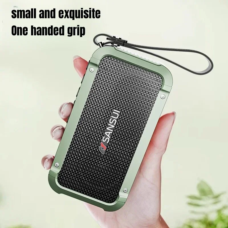 SANSUI F63 Multimedia Portable Wireless Bluetooth Speaker Music Player FM Radio Insert Card U Disk Recording HI-FI subwoofer