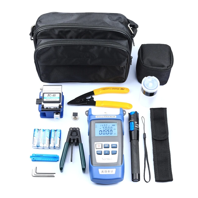 

FTTH Optical Fiber Tool Kits with Optical Power Meter Fiber Cleaver for Industry