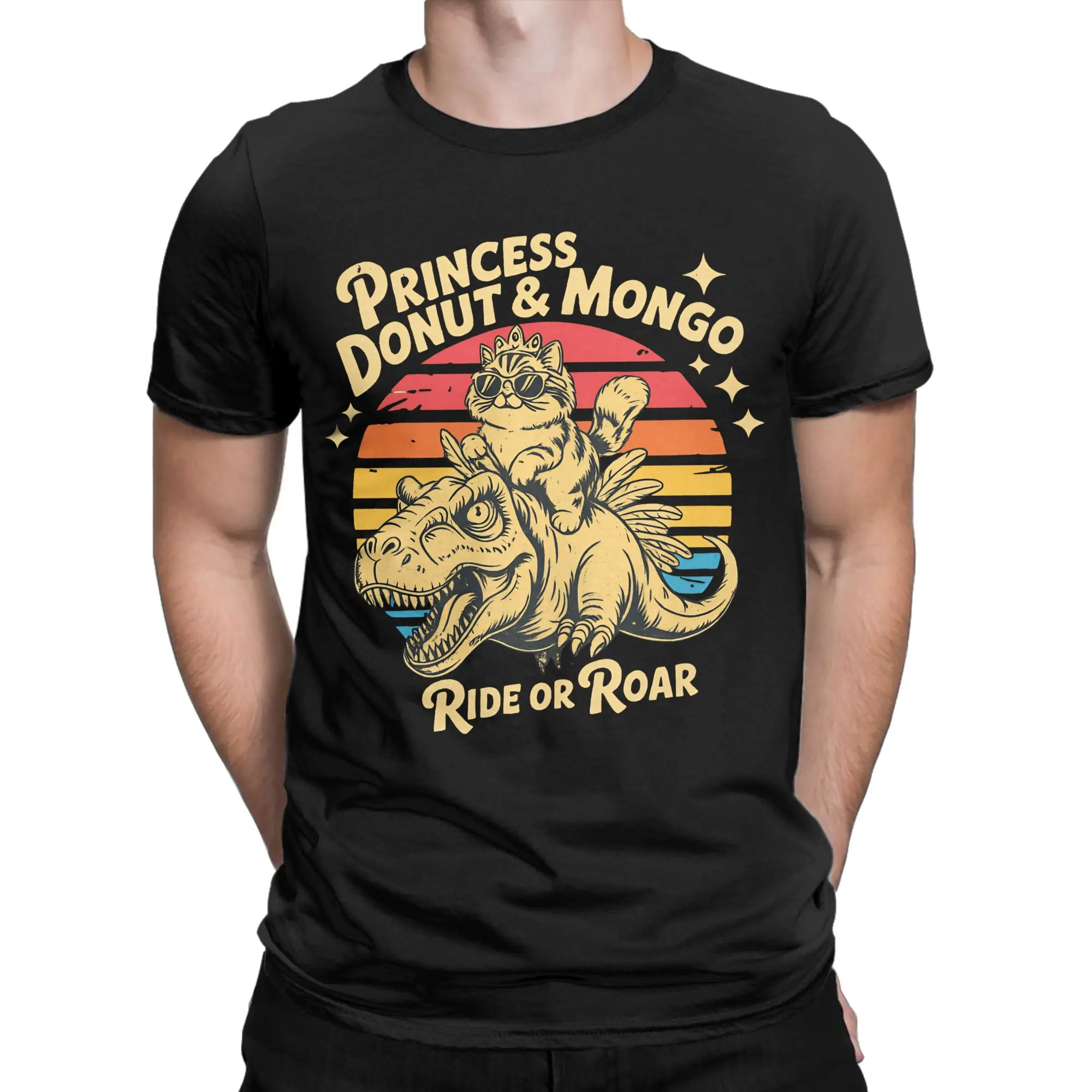 Princess Donut & Mongo Ride or Roar DCC T-Shirt Summer Pure Cotton T Shirts For Man Harajuku Design Tee Shirt Short-Sleeved Tees