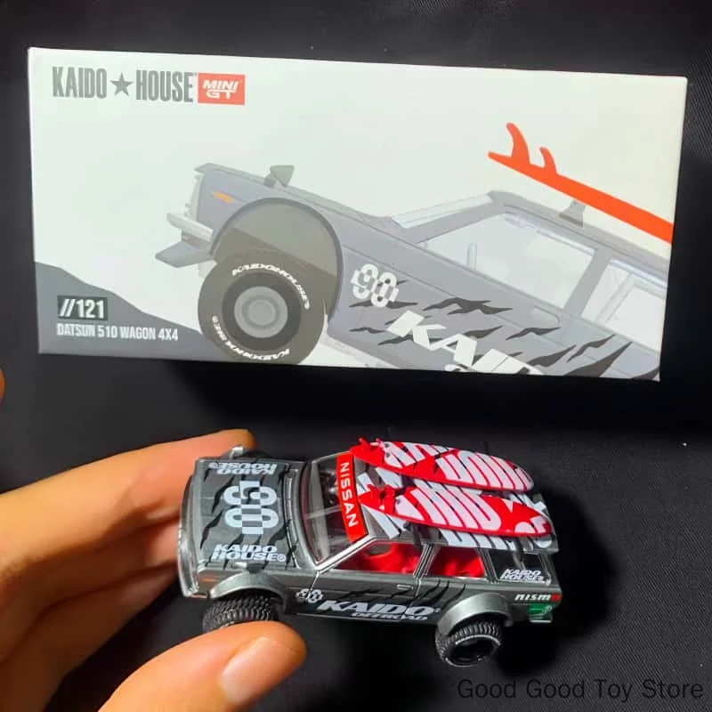 In Stock Genuine Kaido House MINIGT GT 1:64 Compact Datsun 510 4x4 Display Diecast Model Car Ornament Toy Collect Holiday Gift