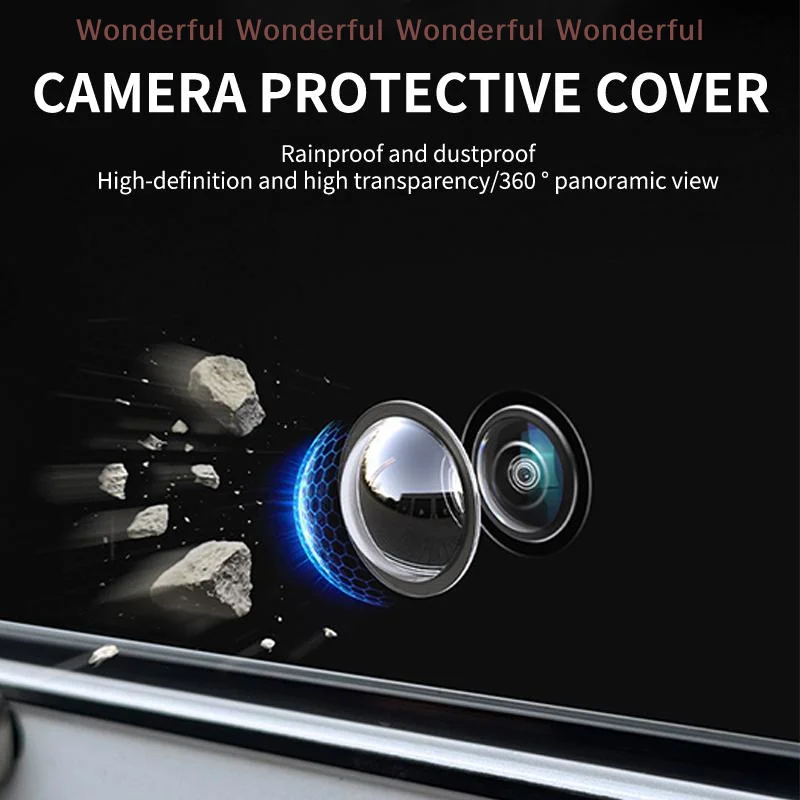 

Car 360 Panoramic Camera Lens Protective Cover 1 Pair Universal Auto Accessory Fit for Most Sedan SUV Cars