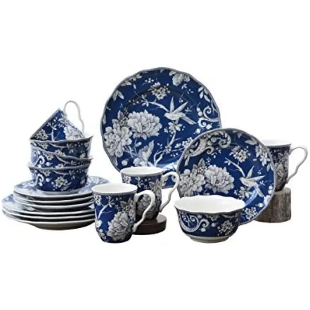 

16-Piece Casual Grey Porcelain Dinnerware Set (Service for 4)