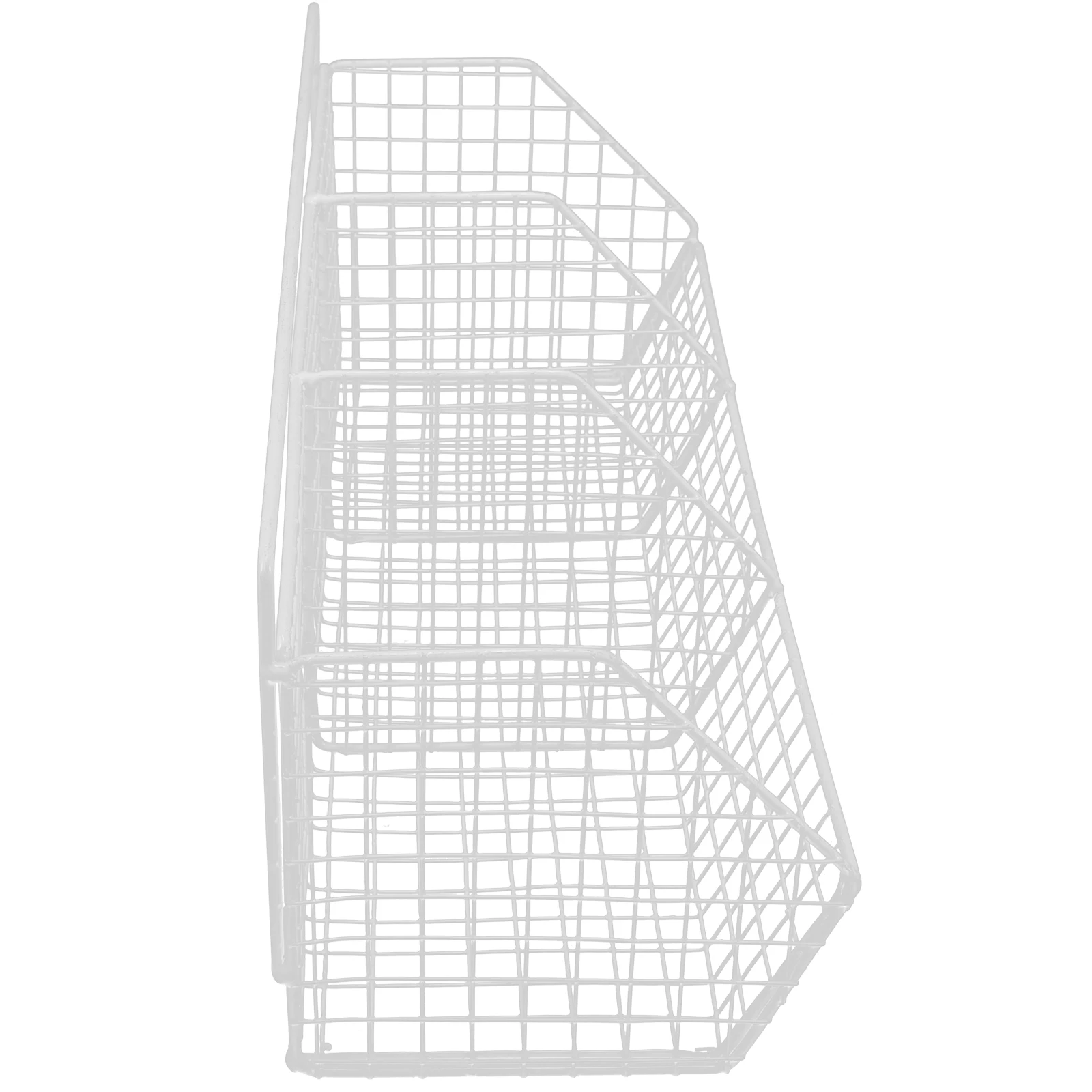 

Wall Mount Kitchen Organizer 3 Compartments White Single Tier Wire Baskets Carbon Steel Vegetable Rack Storage Solution Fruit