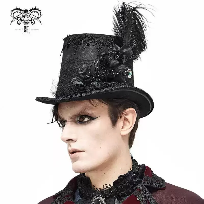 Devil Fashion Gothic Short Brim Top Hat Round Dome Hat Halloween Party Casual Women Men Cosplay Costume Headwear Accessory
