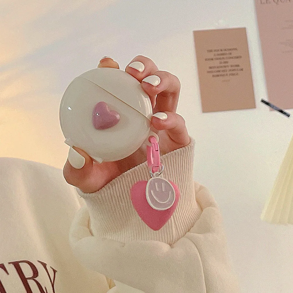 Earphone Case For Huawei Freebuds 4i Pro 4 3 Case 3D Heart Love Keyring Soft Silicone Bluetooth Headset Charging Box Cover Shell