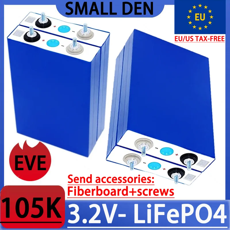 4 قطعة-3.2 فولت 105AH EVE A-الصف بطارية ليثيوم فوسفات الحديد لتقوم بها بنفسك 12 فولت 24 فولت 48 فولت وظيفة لتخزين الطاقة الشمسية/الطاقة المنزلية