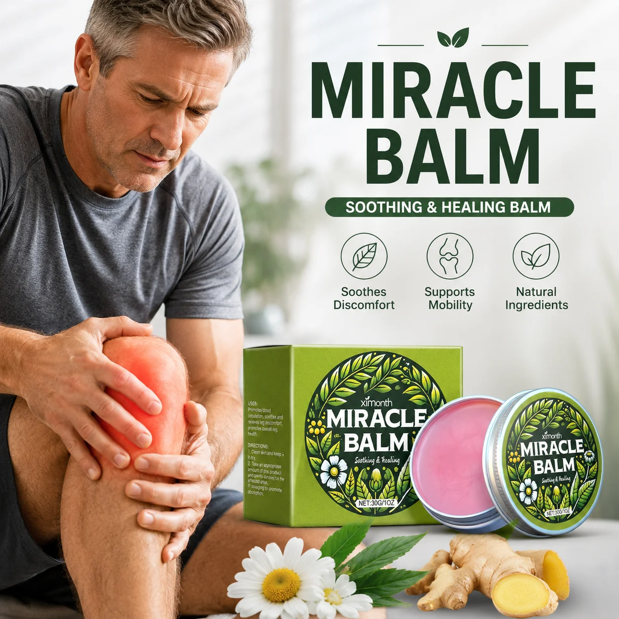 Miracle Balm Improve Leg Discomfort Soothe Varicose Veins Reduce Swelling Boost Blood Circulation Full Body Joint Care Leg Cream
