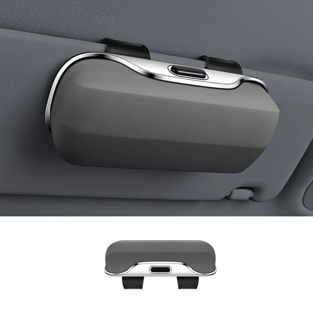 

Press Switch Car Glasses Box Stable Shock-proof Car Sunglasses Holder Expansion Space Lossless Installation Eyeglass Case