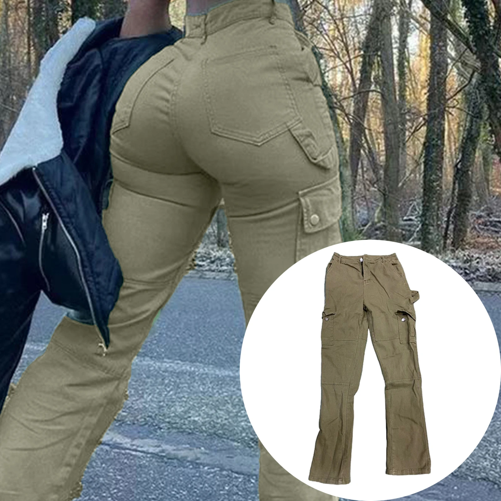 

Однотонные повседневные мешковатые брюки-карго для женщин, модные винтажные женские широкие брюки с высокой талией 2024, молодежные женские брюки, уличная одежда