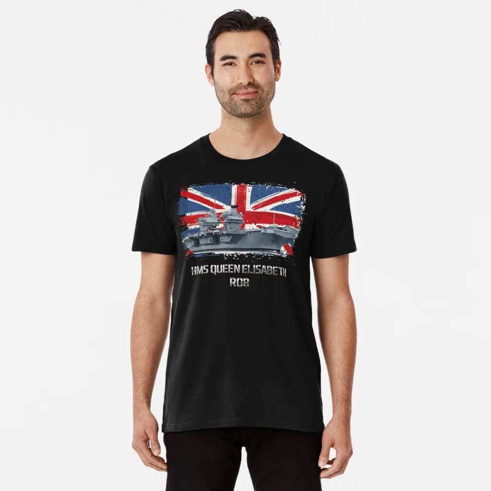 Royal Naval Aircraft Carrier R08 HMS Queen Elisabeth T Shirt New 100% Cotton Short Sleeve O-Neck Casual T-shirts Size S-3XL