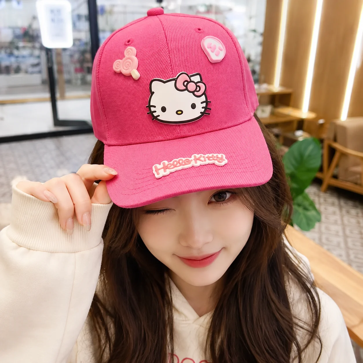 Baseball Cap Structured - Hello Kitty Casual Sun Hat, Sweet