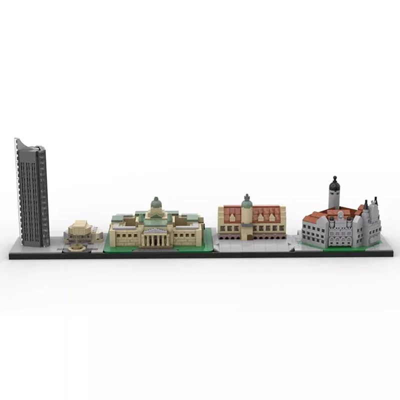 MOC City Skyline blocs de construction ensembles d'architecture Maldives Leipzig Athènes Cambridge New York Darmstadt jouets pour enfants Collection cadeau