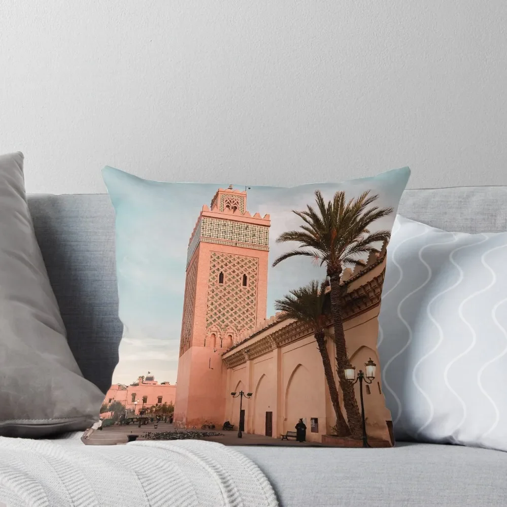 

Moroccan mosque in Marrakech at sunrise Throw Pillow pillow cover christmas Pillowcase Cushion autumn decoration pillow