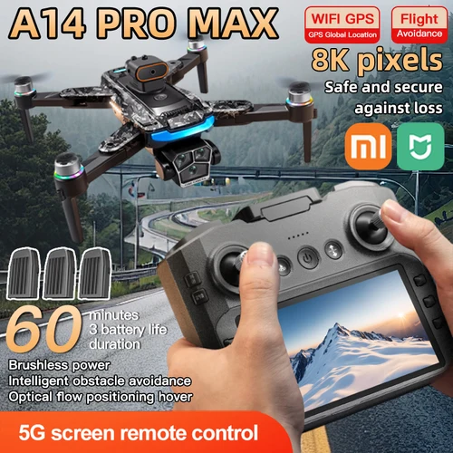Xiaomi A14Pro max GPS Drone 4K cámara Dual profesional Dron Motor sin escobillas WIFI FPV plegable RC Quadcopter helicóptero Juguetes