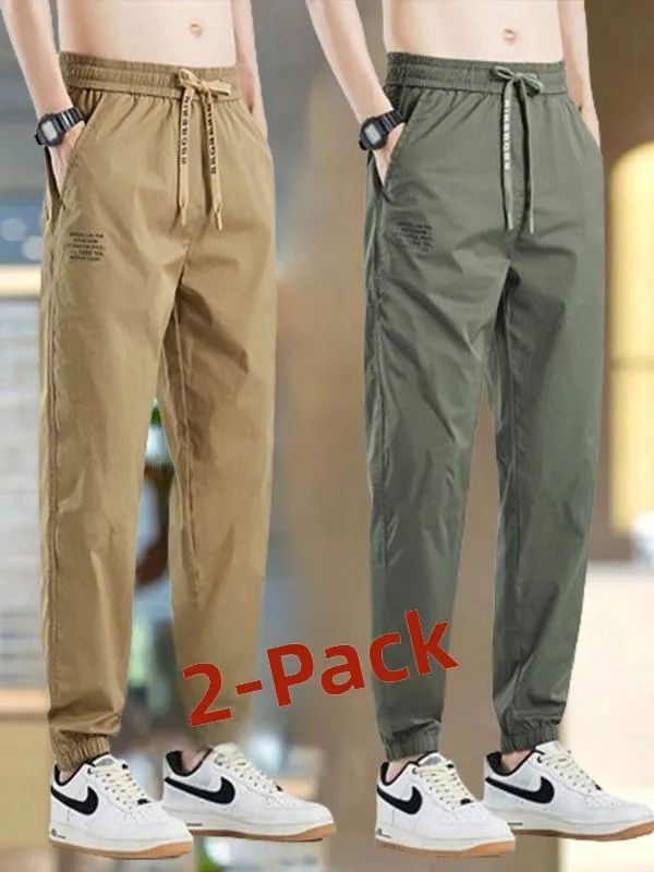 

Повседневные брюки из ледяного шелка, тонкие брюки для спецодежды Qui Dry для мужчин, прочные грязеотталкивающие летние офисные брюки, свободный крой, молодежные мо...