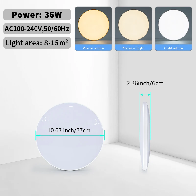 MARPOU Smart Ceiling Lamp LED Lamp for Bedroom Large Ceiling Lamps LED Lights with Remote Control Dimmable LED Lights for Room, image 9