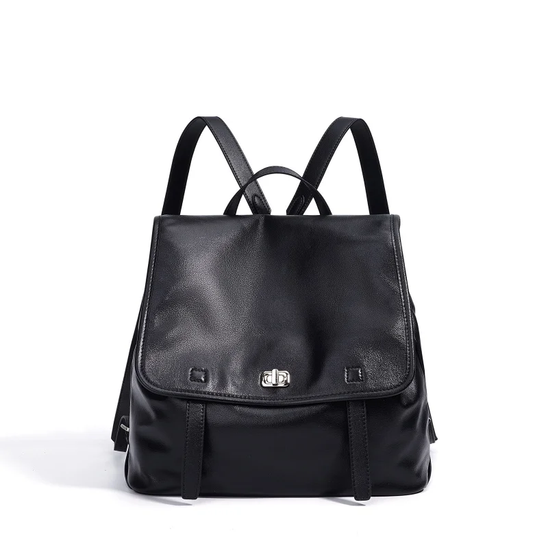 2025 New High-end Top Layer Cowhide Women's Backpack Luxury Genuine Leather Large Capacity Travel Lightweight Commuting Bag