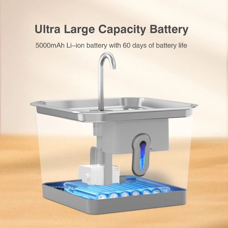 Dual Radar Intelligent Cat Water Fountain 4.0L Stainless Steel Wireless 5000mAh Battery Pets Water Dispenser For Cat Accessories