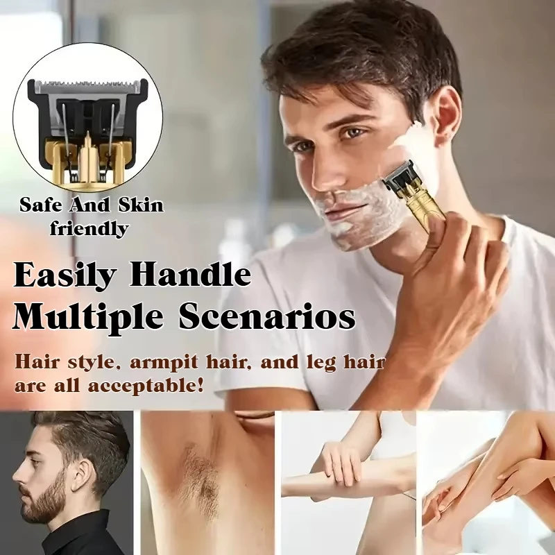 Vintage T9 Barber Clipper - Rechargeable Cordless Hair Trimmer Kit for Men, Professional Grade with Dragon Engraved Retro Design image 4