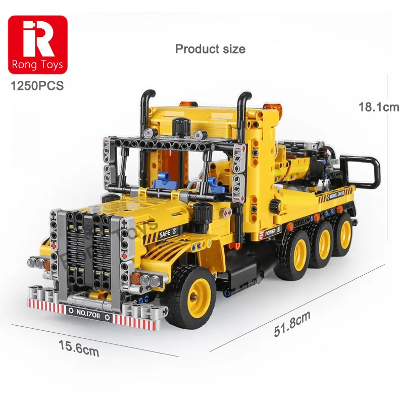 City Engineering Tow Truck Buiding Blocks Model Car Road Trailer veicoli mattoni tecnici gru giocattoli da costruzione per ragazzi