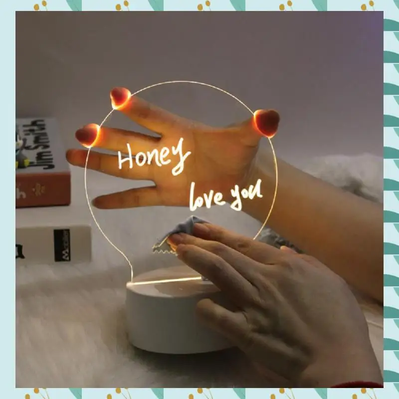 A71P Transparent LED Night Light USB Night Light Erasable Writing Board Desktop Decoration